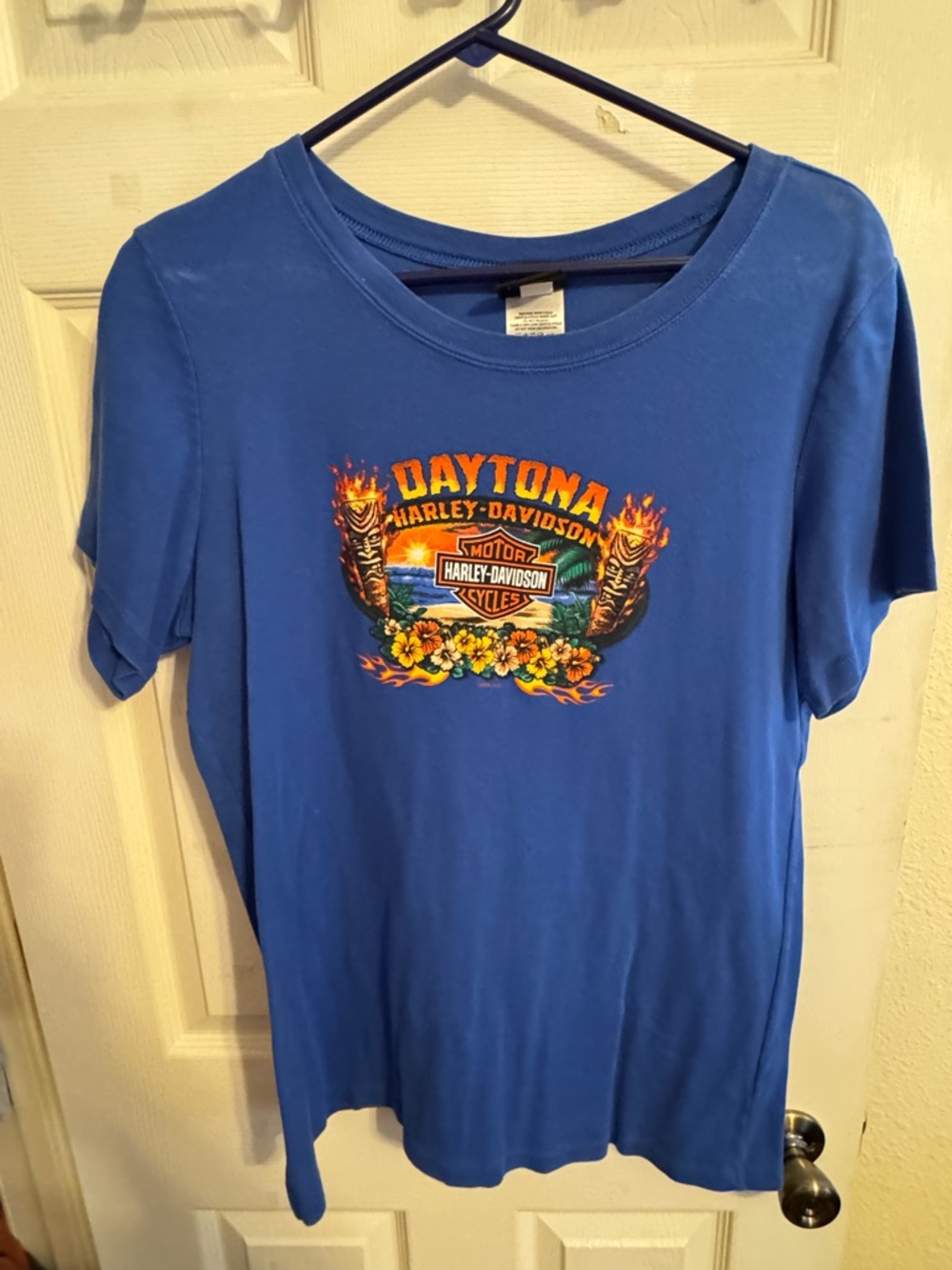Harley-Davidson Navy Blue Tee with Orange Daytona Graphic